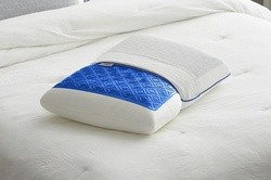 Sealy Gel Pillow with cover pulled back