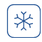 Blue snowflake icon with white background